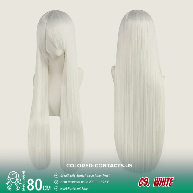 24-Color Versatile Cosplay Wig (80Cm-Length) - Colored Contacts 24-Color Versatile Cosplay Wig (80Cm-Length) Premium Colored Contact Lenses