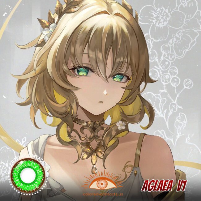 Honkai : Aglaea Cosplay Green Contact Lenses - Colored Contacts Aglaea Cosplay Green Contact Lenses