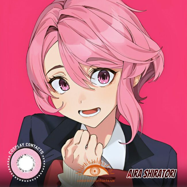 Aira Shiratori Cosplay Pink Contact Lenses