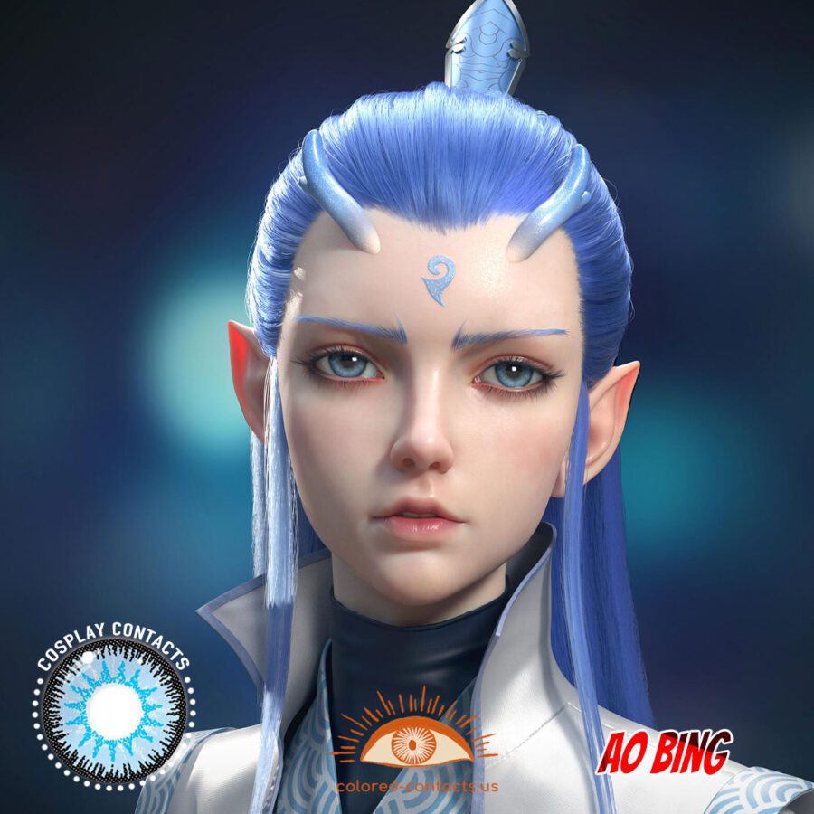 Ao Bing Cosplay Blue Contact Lenses