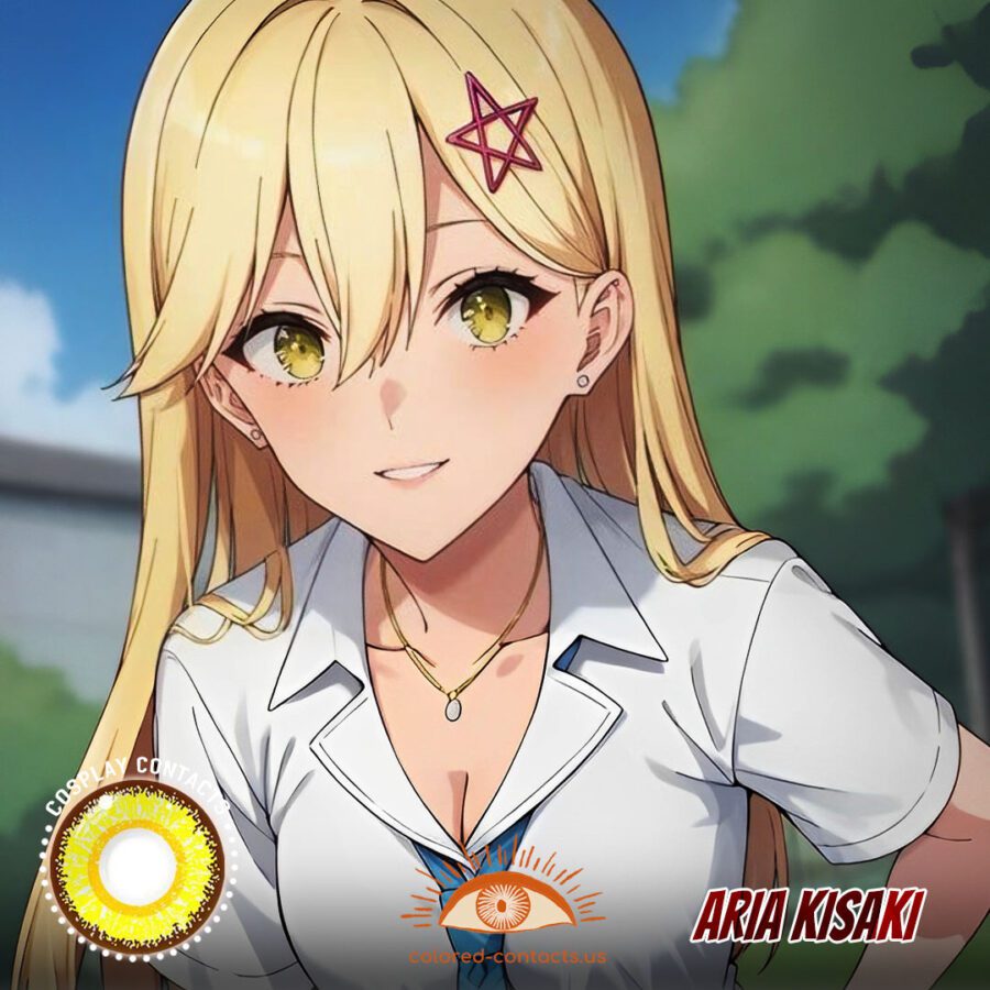 Aria Kisaki Cosplay Gold Contact Lenses