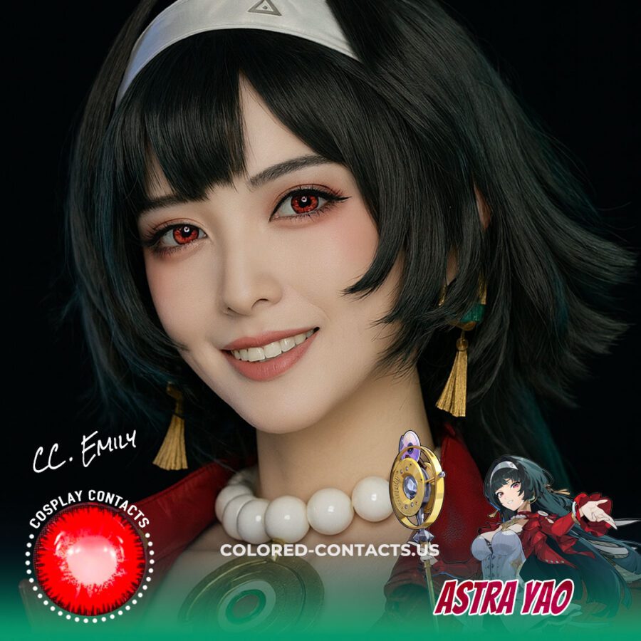 Zzz: Astra Yao Cosplay Red Contact Lenses