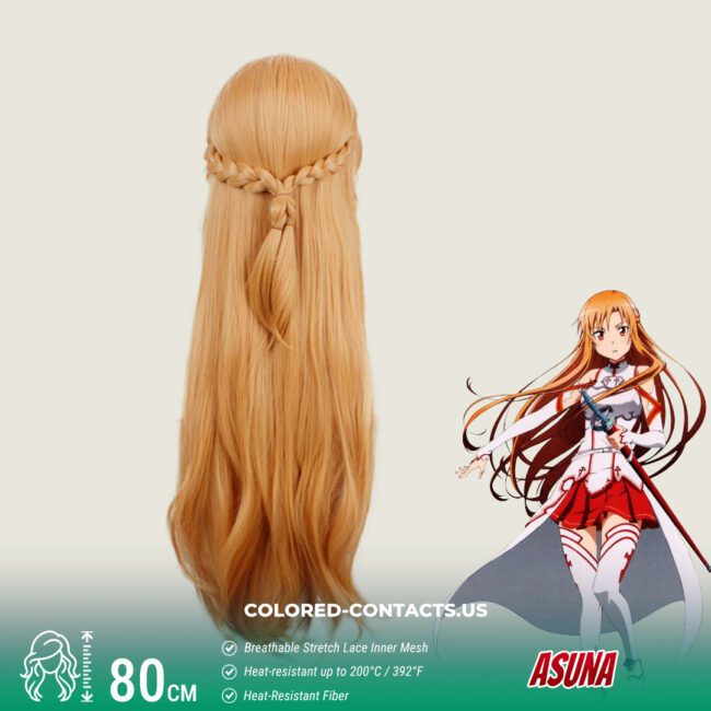 Sword Art Online: Asuna Cosplay Wig - Colored Contacts Sword Art Online: Asuna Cosplay Wig Premium Colored Contact Lenses