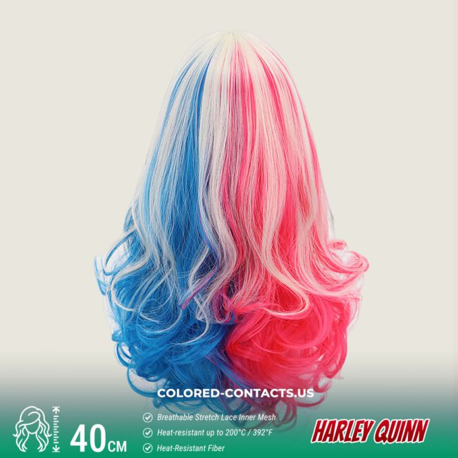 Harley Quinn Cosplay Wig - Colored Contacts Harley Quinn Cosplay Wig Premium Colored Contact Lenses