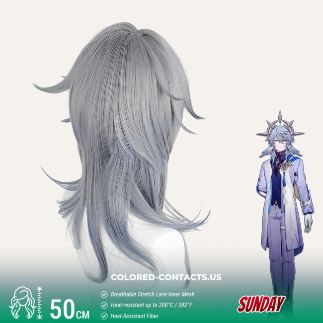 Honkai: Star Rail Sunday Cosplay Wig - Colored Contacts Honkai: Star Rail Sunday Cosplay Wig Premium Colored Contact Lenses