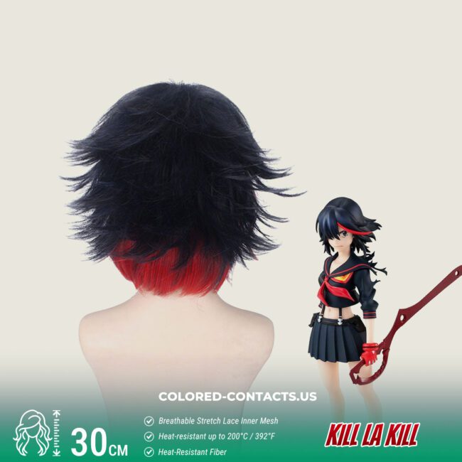 Kill La Kill Cosplay Wig - Colored Contacts Kill La Kill Cosplay Wig Premium Colored Contact Lenses
