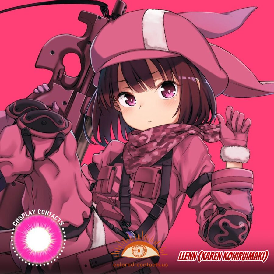 Llenn (Karen Kohiruimaki) Cosplay Pink Contact Lenses