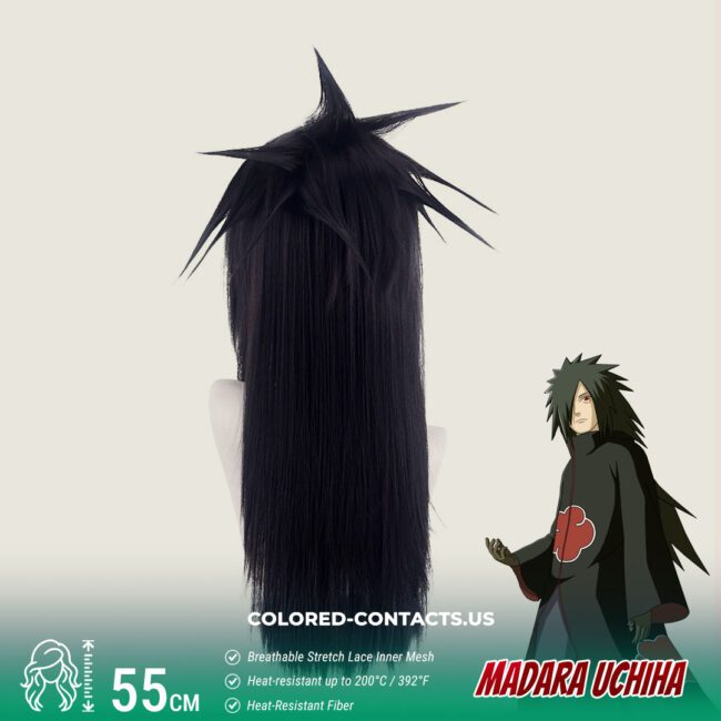 Madara Uchiha Cosplay Wig - Colored Contacts Madara Uchiha Cosplay Wig Premium Colored Contact Lenses