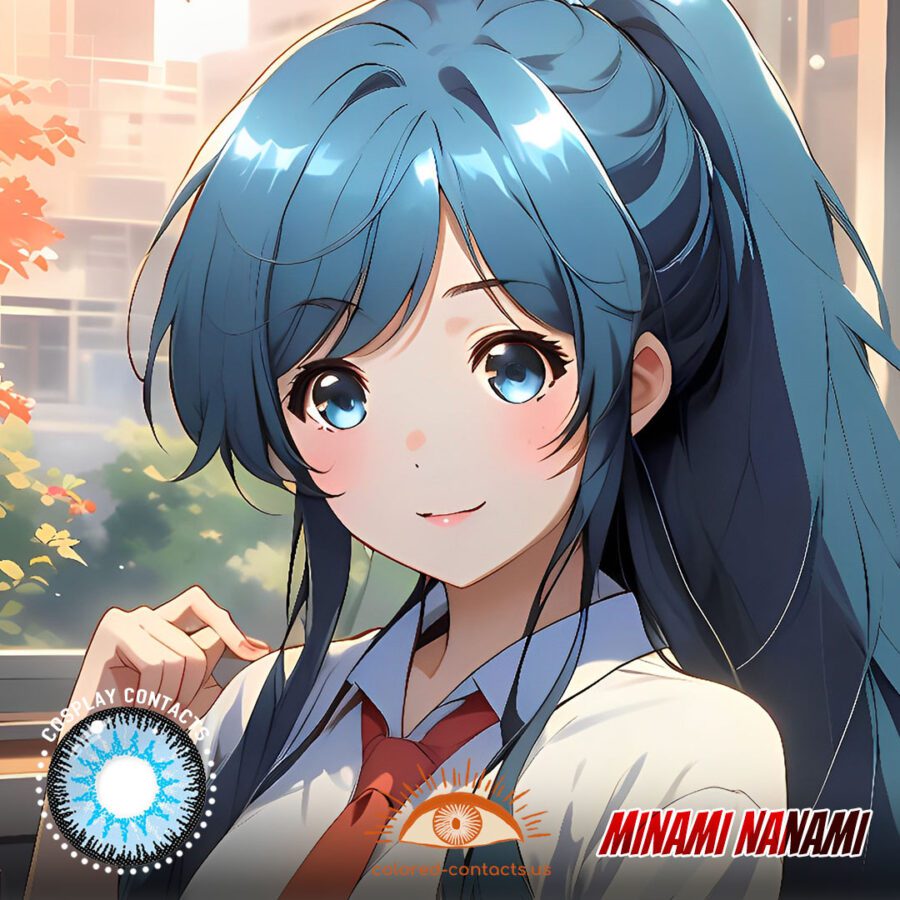 Minami Nanami Cosplay Blue Contact Lenses