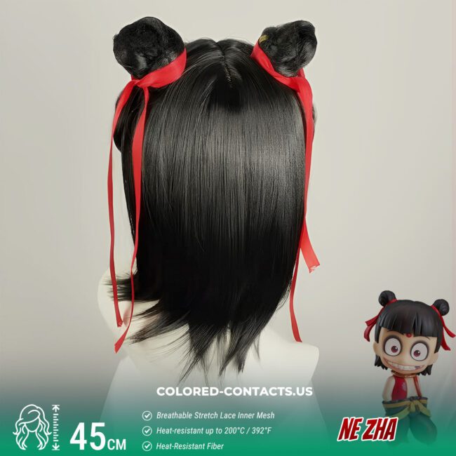 Ne Zha Cosplay Wig - Colored Contacts Ne Zha Cosplay Wig Premium Colored Contact Lenses