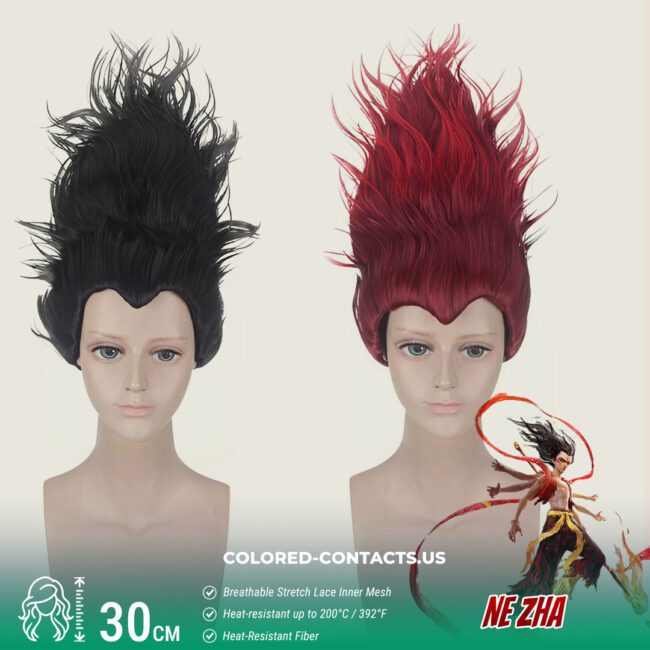 Ne Zha Cosplay Wig - Youth Battle Red