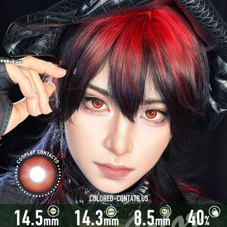 Punk Red Colored Contacts
