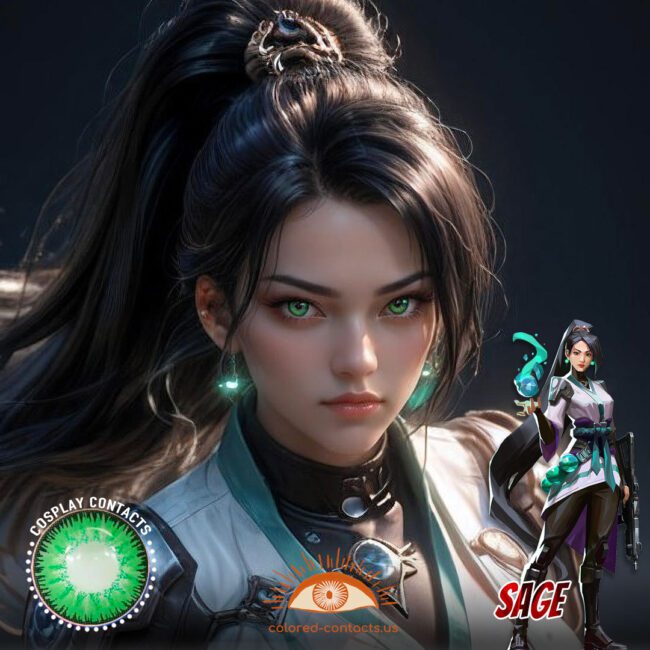 Valorant Sage Cosplay Green Contact Lenses