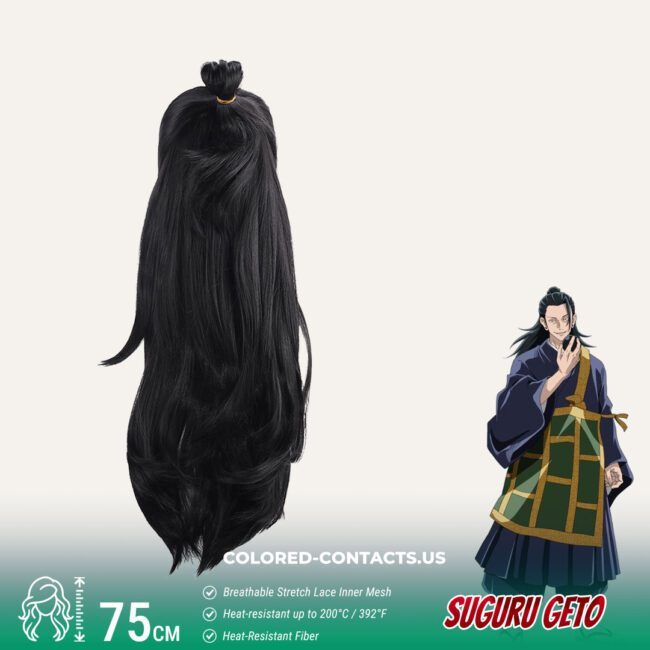 Suguru Geto Cosplay Wig - Colored Contacts Suguru Geto Cosplay Wig Premium Colored Contact Lenses