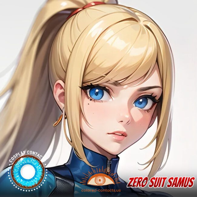 Zero Suit Samus Cosplay Blue Contact Lenses