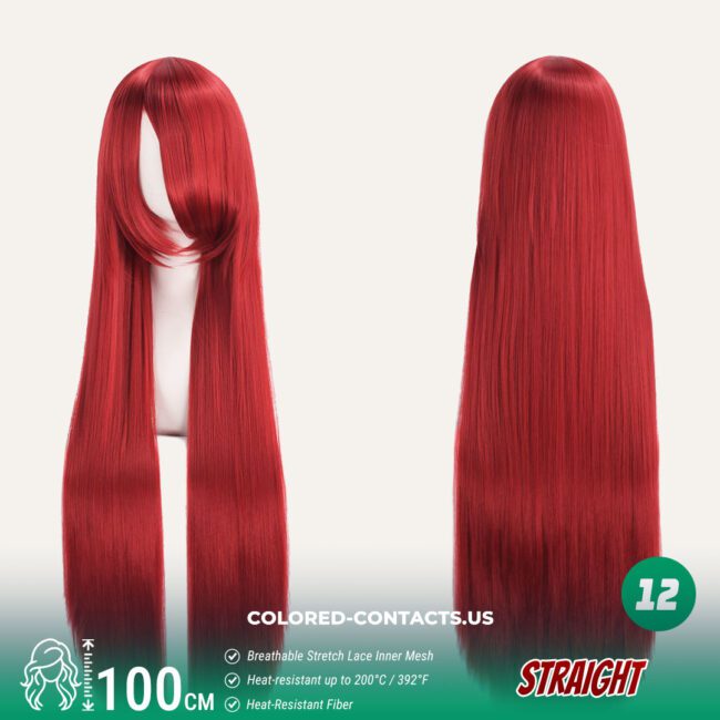 100Cm Universal Straight Cosplay Wig - 18 Colors - Colored Contacts 100Cm Universal Straight Cosplay Wig - 18 Colors Premium Colored Contact Lenses