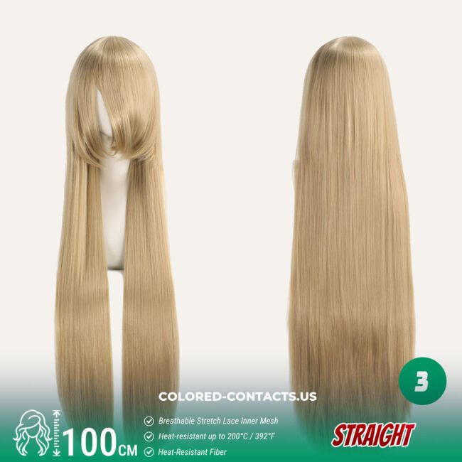 100Cm Universal Straight Cosplay Wig - 18 Colors - Colored Contacts 100Cm Universal Straight Cosplay Wig - 18 Colors Premium Colored Contact Lenses