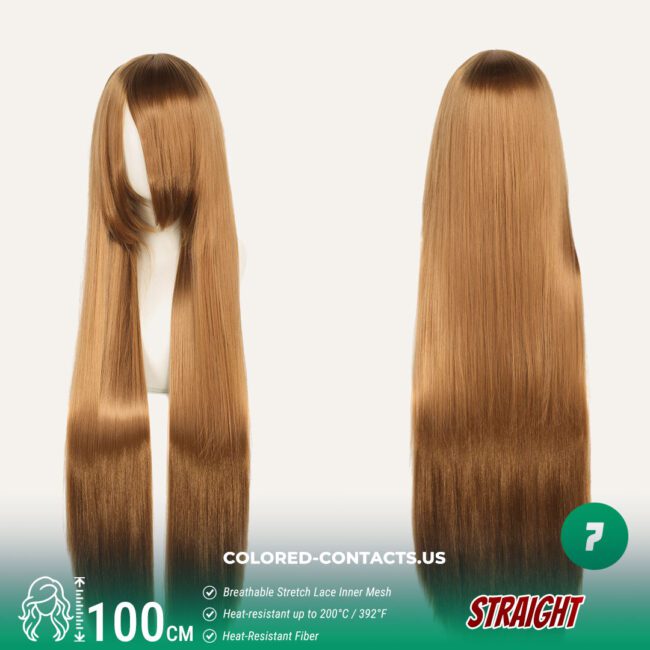 100Cm Universal Straight Cosplay Wig - 18 Colors - Colored Contacts 100Cm Universal Straight Cosplay Wig - 18 Colors Premium Colored Contact Lenses