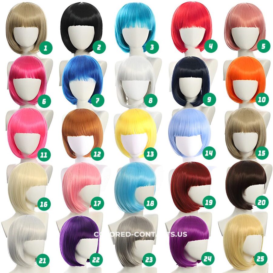 30Cm Bobo Style Cosplay Wig Collection - 25 Colors