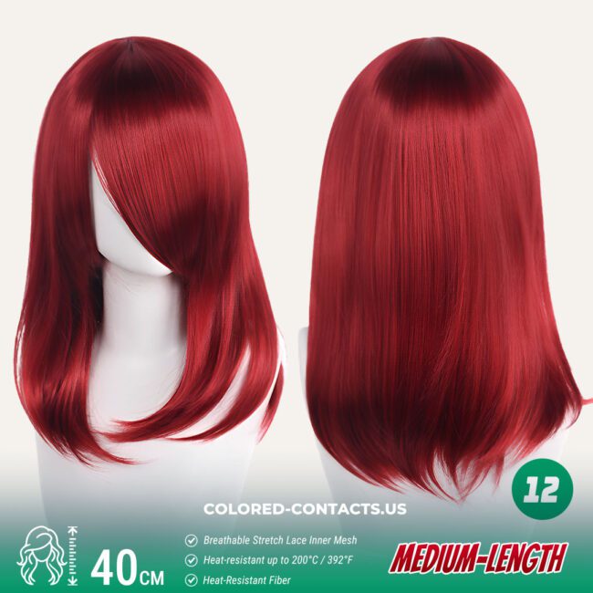 40Cm Medium-Length Inward Curl Cosplay Wig Collection - 24 Colors - Colored Contacts 40Cm Medium-Length Inward Curl Cosplay Wig Collection - 24 Colors Premium Colored Contact Lenses