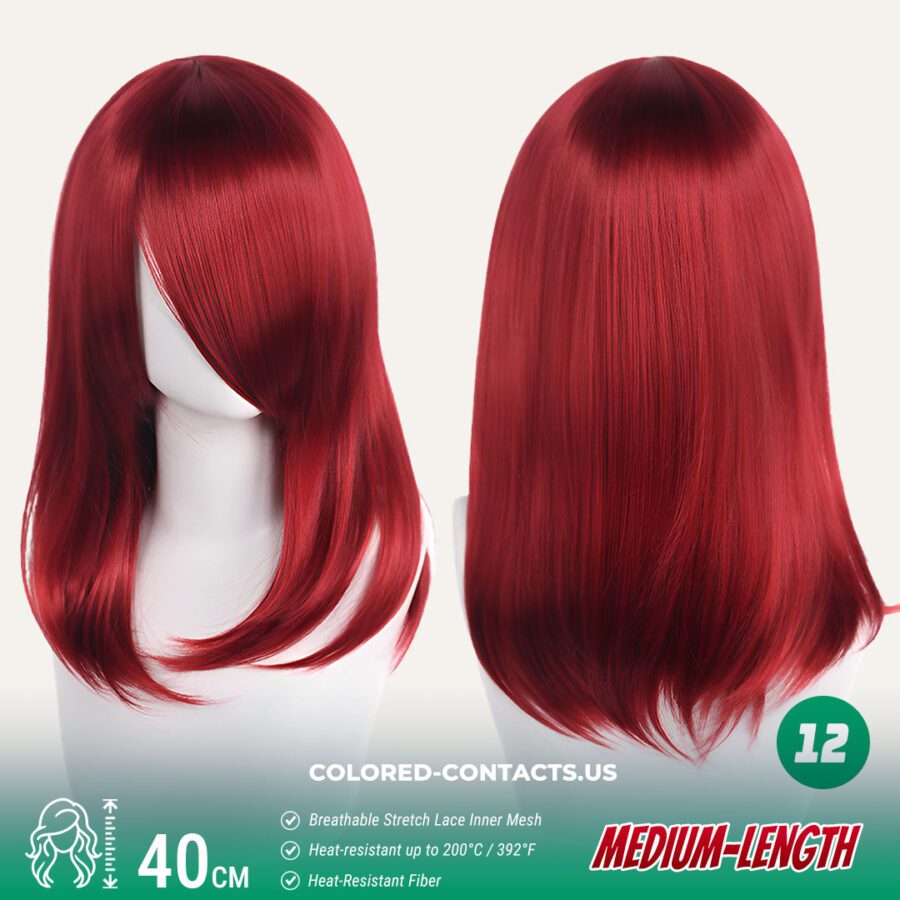 40Cm Medium-Length Inward Curl Cosplay Wig Collection - 24 Colors - Image 5