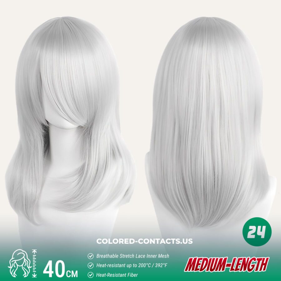 40Cm Medium-Length Inward Curl Cosplay Wig Collection - 24 Colors - Image 2