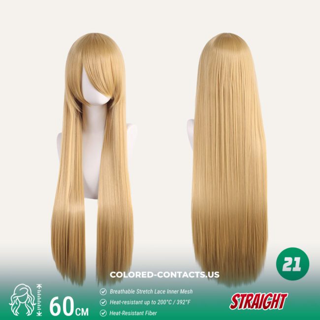 60Cm Universal Straight Cosplay Wig Collection - 24 Colors - Colored Contacts 60Cm Universal Straight Cosplay Wig Collection - 24 Colors Premium Colored Contact Lenses