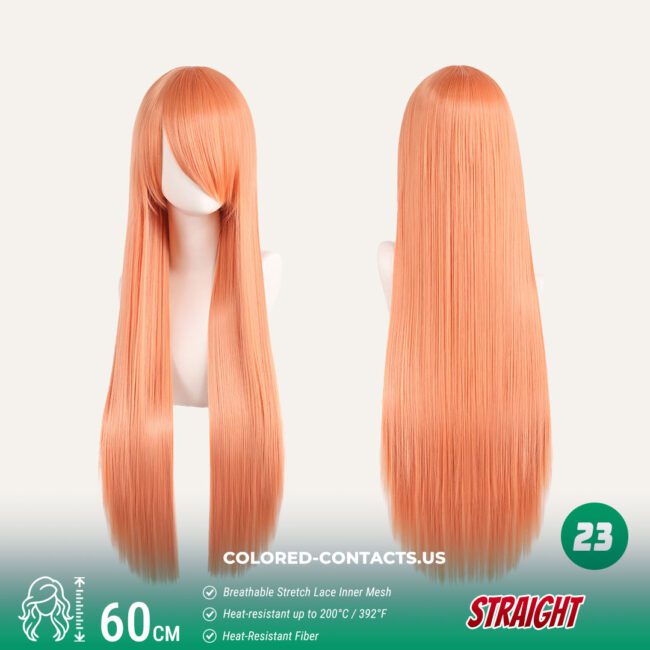60Cm Universal Straight Cosplay Wig Collection - 24 Colors - Colored Contacts 60Cm Universal Straight Cosplay Wig Collection - 24 Colors Premium Colored Contact Lenses