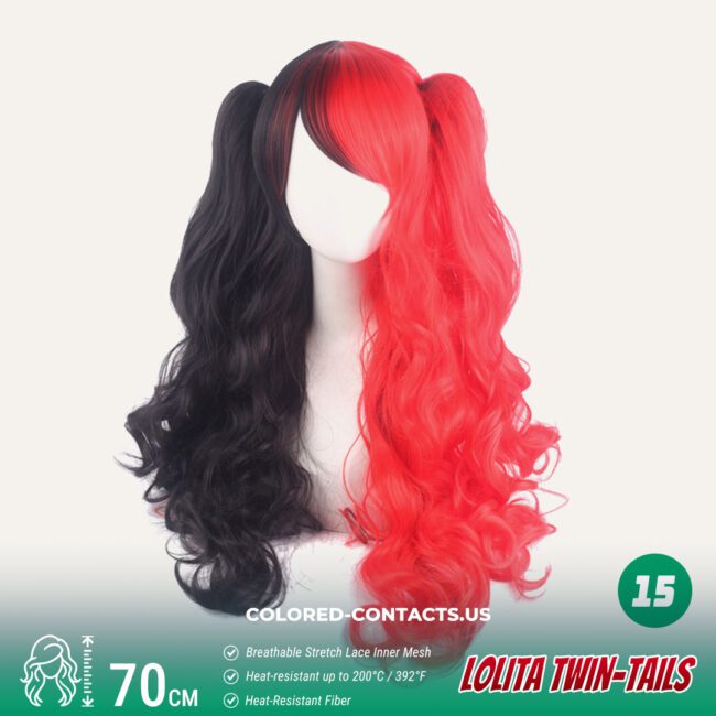 70Cm Lolita Twin-Tails Curly Cosplay Wig - 20 Colors - Colored Contacts 70Cm Lolita Twin-Tails Curly Cosplay Wig - 20 Colors Premium Colored Contact Lenses