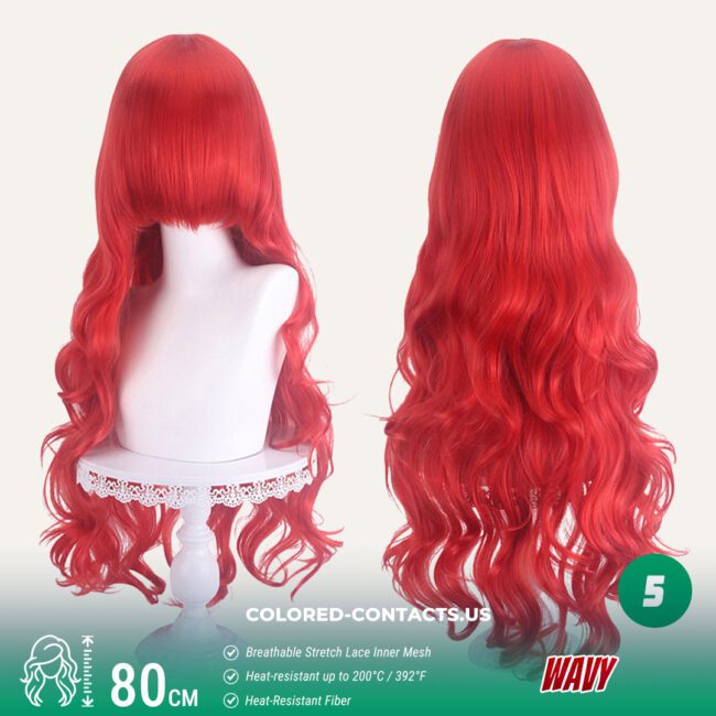 80Cm Universal Wavy Cosplay Wig Collection - 20 Colors - Colored Contacts 80Cm Universal Wavy Cosplay Wig Collection - 20 Colors Premium Colored Contact Lenses