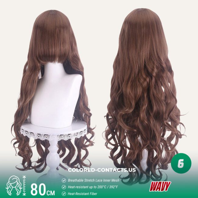 80Cm Universal Wavy Cosplay Wig Collection - 20 Colors - Colored Contacts 80Cm Universal Wavy Cosplay Wig Collection - 20 Colors Premium Colored Contact Lenses