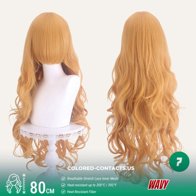 80Cm Universal Wavy Cosplay Wig Collection - 20 Colors - Colored Contacts 80Cm Universal Wavy Cosplay Wig Collection - 20 Colors Premium Colored Contact Lenses