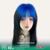 Electric Blue And Black Two-Tone Wig - Colored Contacts Electric Blue And Black Two-Tone Wig