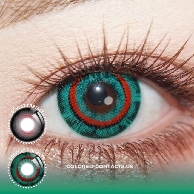 Ghost Red-Black + Bone-Devouring Insect Green Cosplay Contact Lenses - Colored Contacts Ghost Red-Black + Bone-Devouring Insect Green Cosplay Contact Lenses Premium Colored Contact Lenses