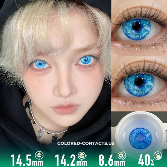 Azure Vortex Cosplay Contact Lenses - Colored Contacts Azure Vortex Cosplay Contact Lenses