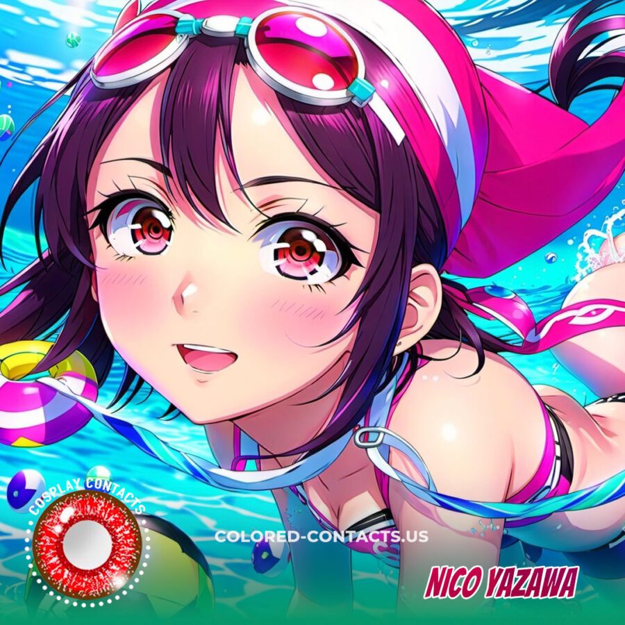 Nico Yazawa Red Cosplay Contact Lenses