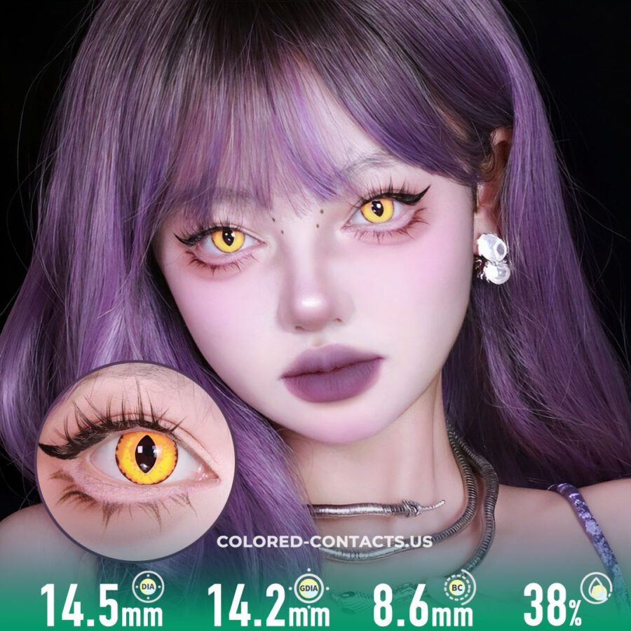 Vertical Slit Monster Yellow Colored Contacts