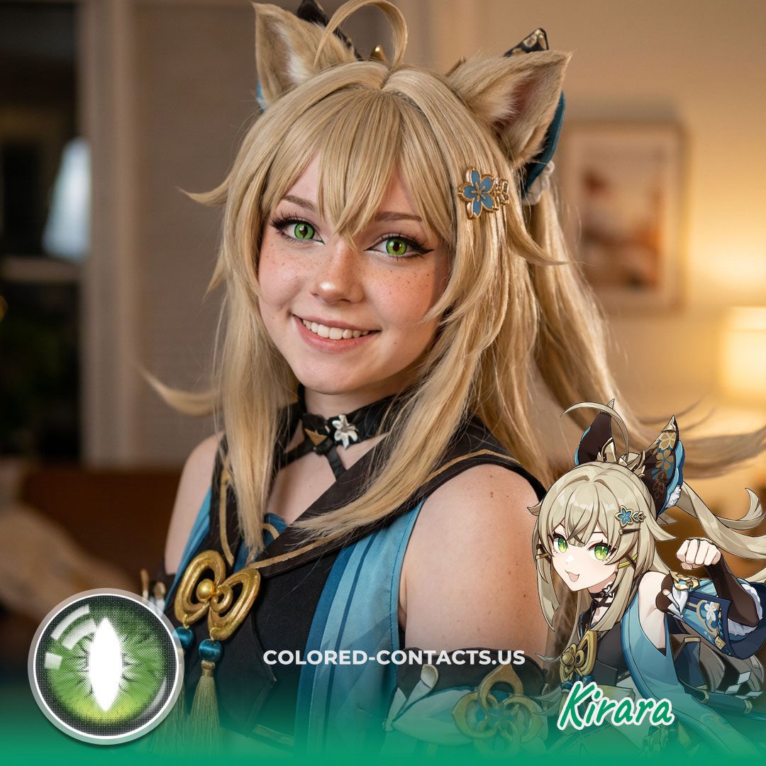 Kirara Cosplay Contact Lenses - Ccus Eyewear · Premium Colored Contacts Kirara Cosplay Contact Lenses For A Playful Green Cat-Eye Look