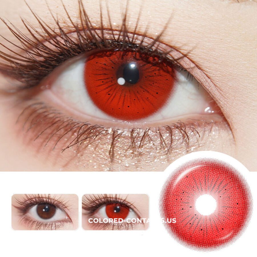 Flower Fairy Red Colored Contact Lenses - Image 2