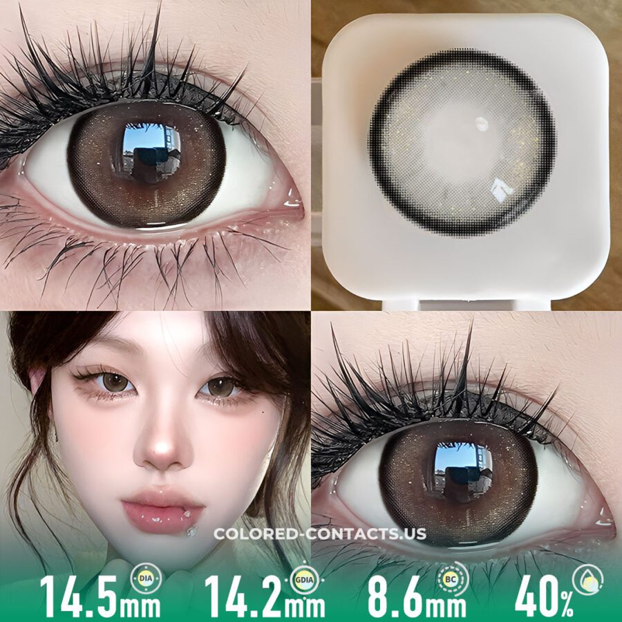 Golden Sparkle Black Rim Circle Contacts