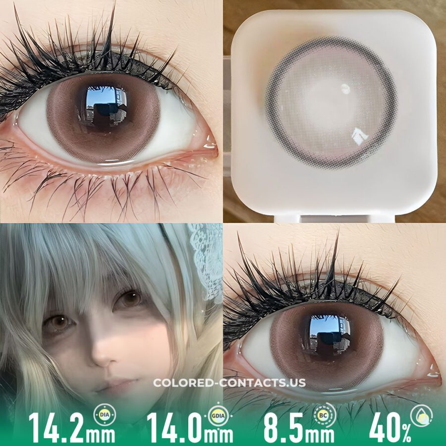 Rose Blush Black Rim Circle Contacts