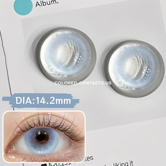 Crystal Blue Shimmer Daily Colored Contacts - 10 Lenses Premium Colored Contact Lenses