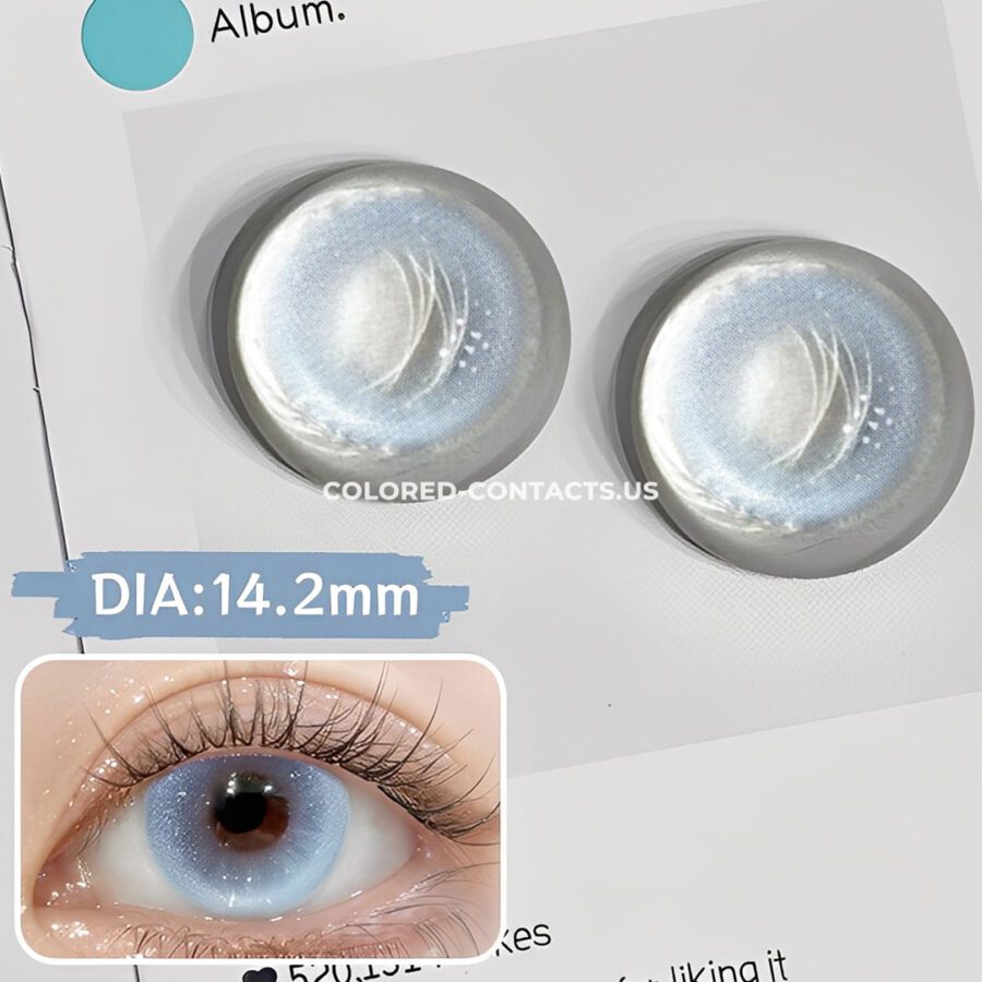 Crystal Blue Shimmer Daily Colored Contacts - 10 Lenses - Image 2