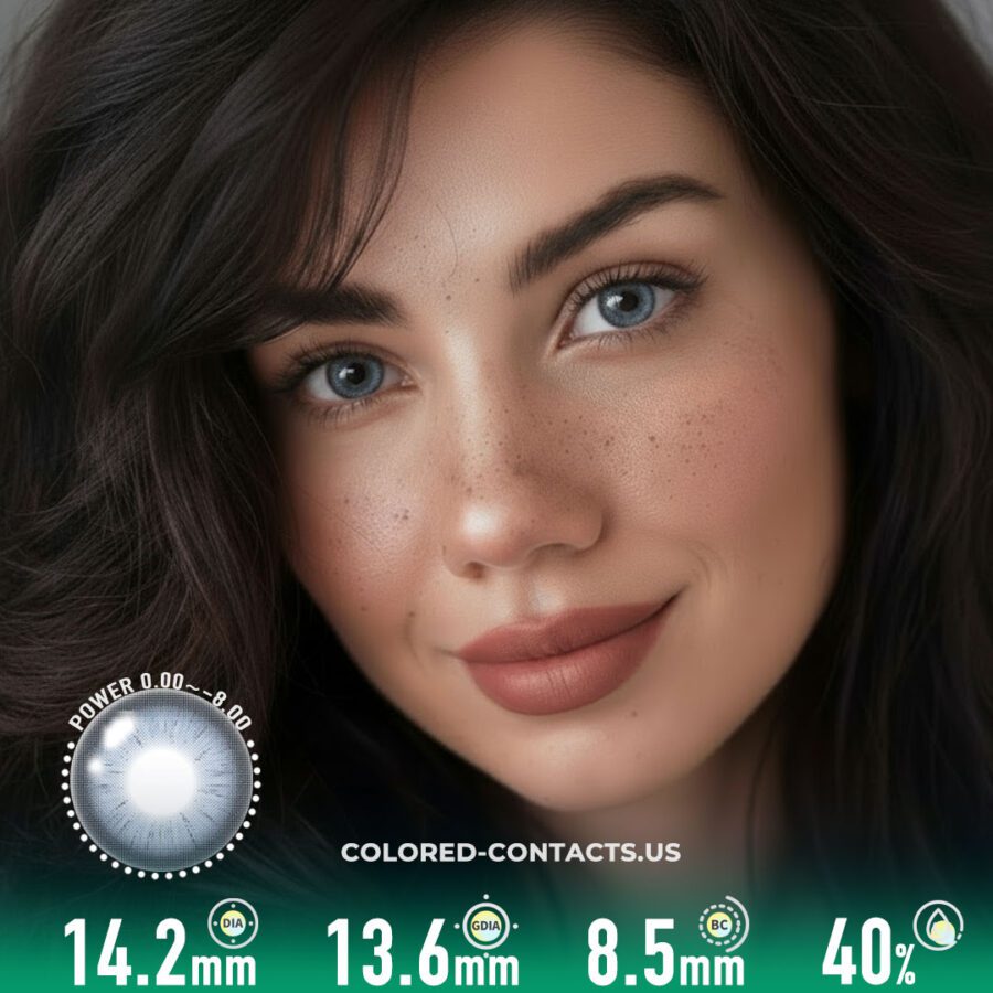 Enchanting Blue-Grey Circle Contact Lenses