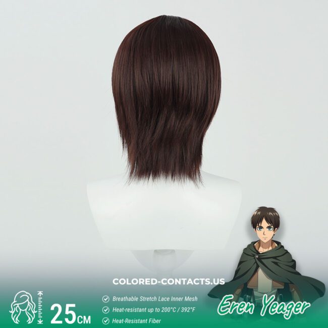 Eren Yeager Cosplay Wig - Colored Contacts Eren Yeager Cosplay Wig Premium Colored Contact Lenses