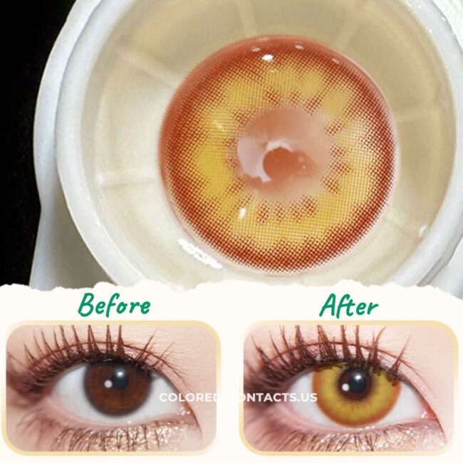 Golden Amber Contact Lenses | 4-Lens Pack - Colored Contacts Golden Amber Contact Lenses | 4-Lens Pack Premium Colored Contact Lenses