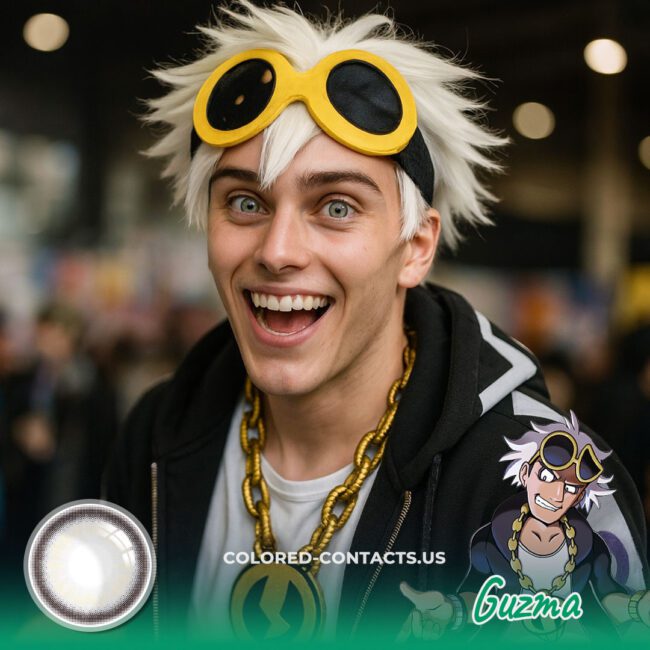 Guzma Cosplay Silver-White Contact Lenses