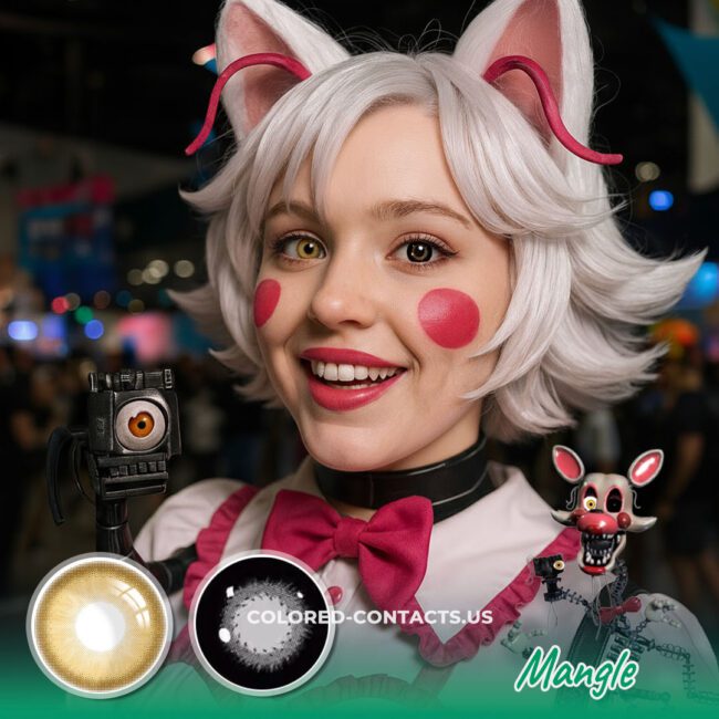 Mangle Cosplay Contact Lenses - Asymmetrical Black & Brown Set!