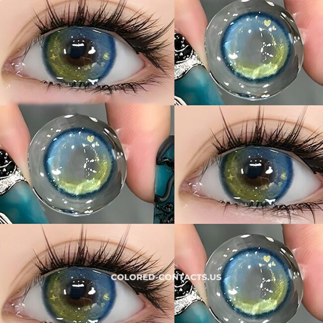 Mesmerizing Dual-Tone Blue-Green Contact Lens Premium Colored Contact Lenses