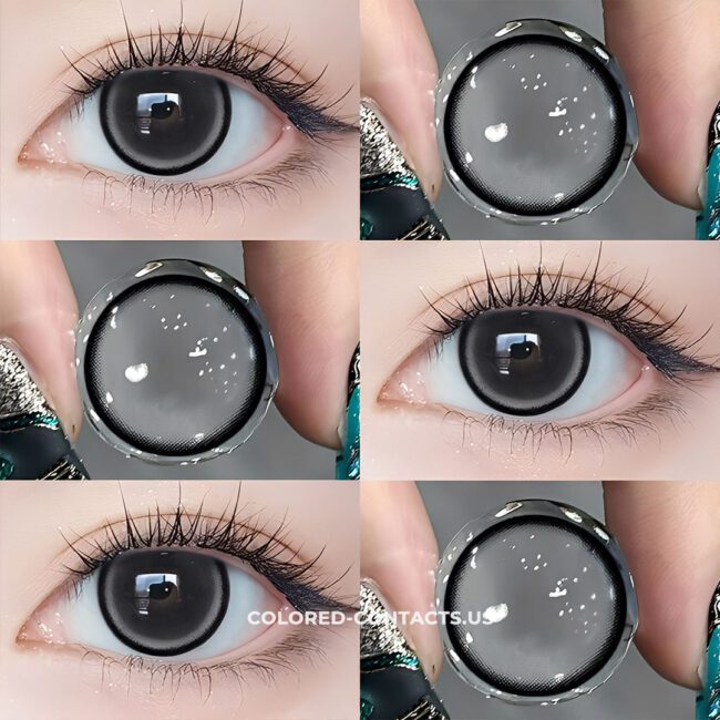 Milky Jewel Gray Contact Lens With Black Rim Premium Colored Contact Lenses